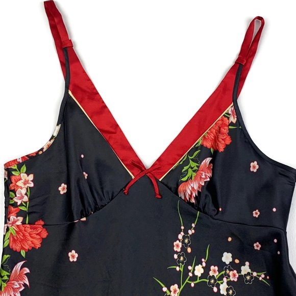 Jones New York Oriental/Asian Inspired V-Neck Floral Chemise/Nightgown Size M - Picture 3 of 6